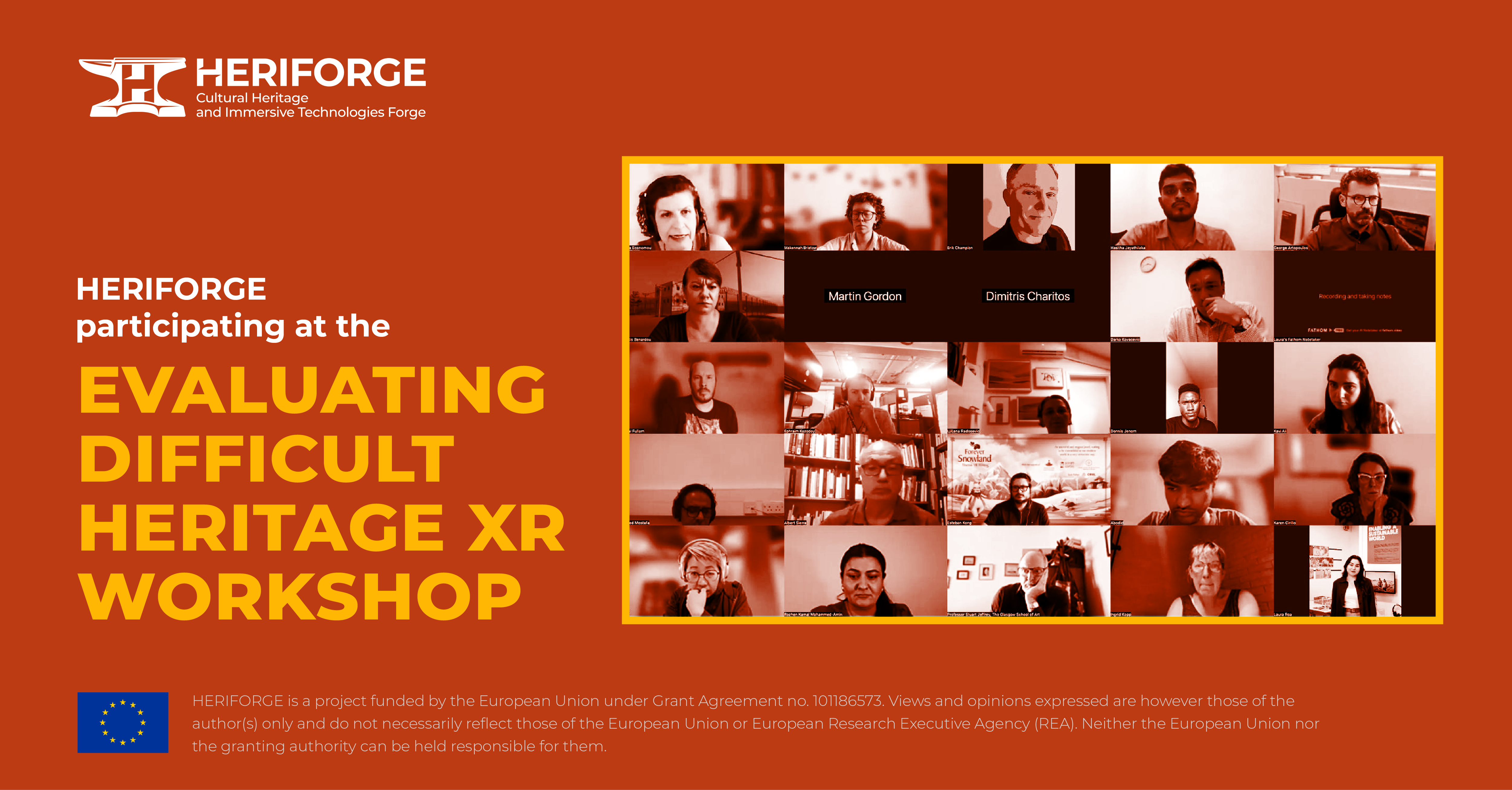 HERIFORGE participating at the Evaluating Difficult Heritage XR Workshop